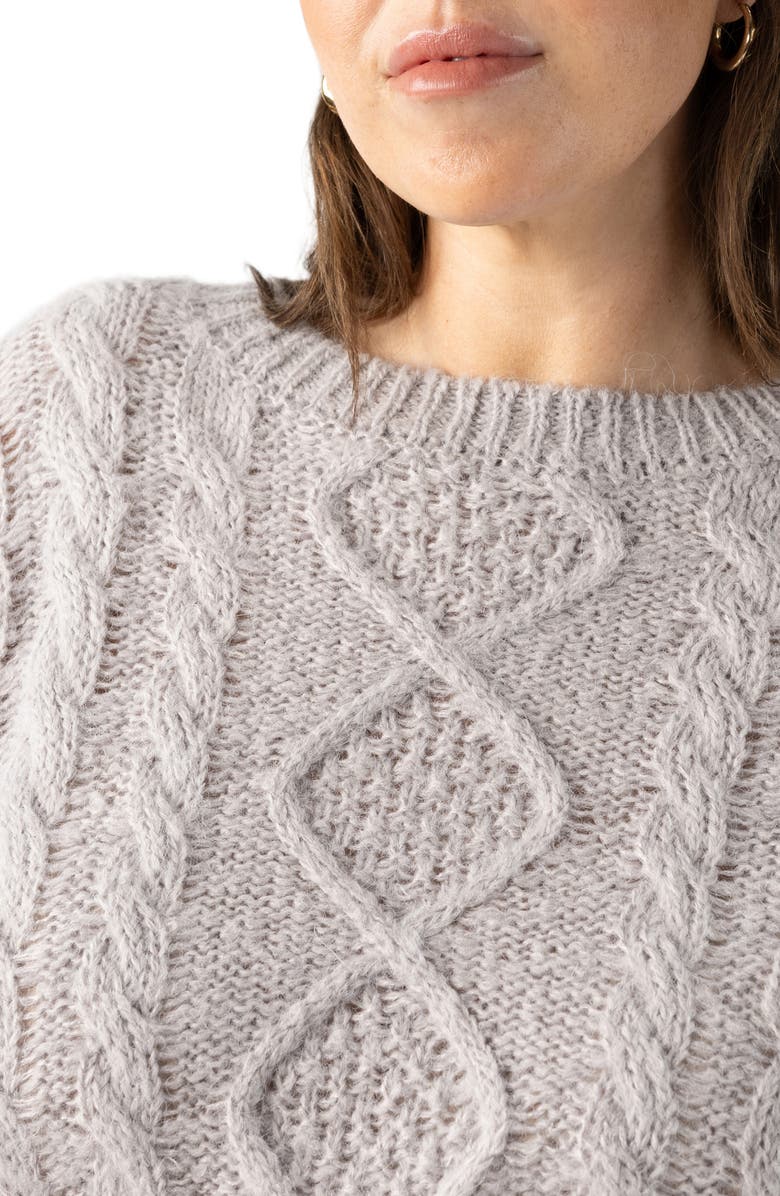 Sanctuary Crewneck Cable Sweater, Alternate, color, 