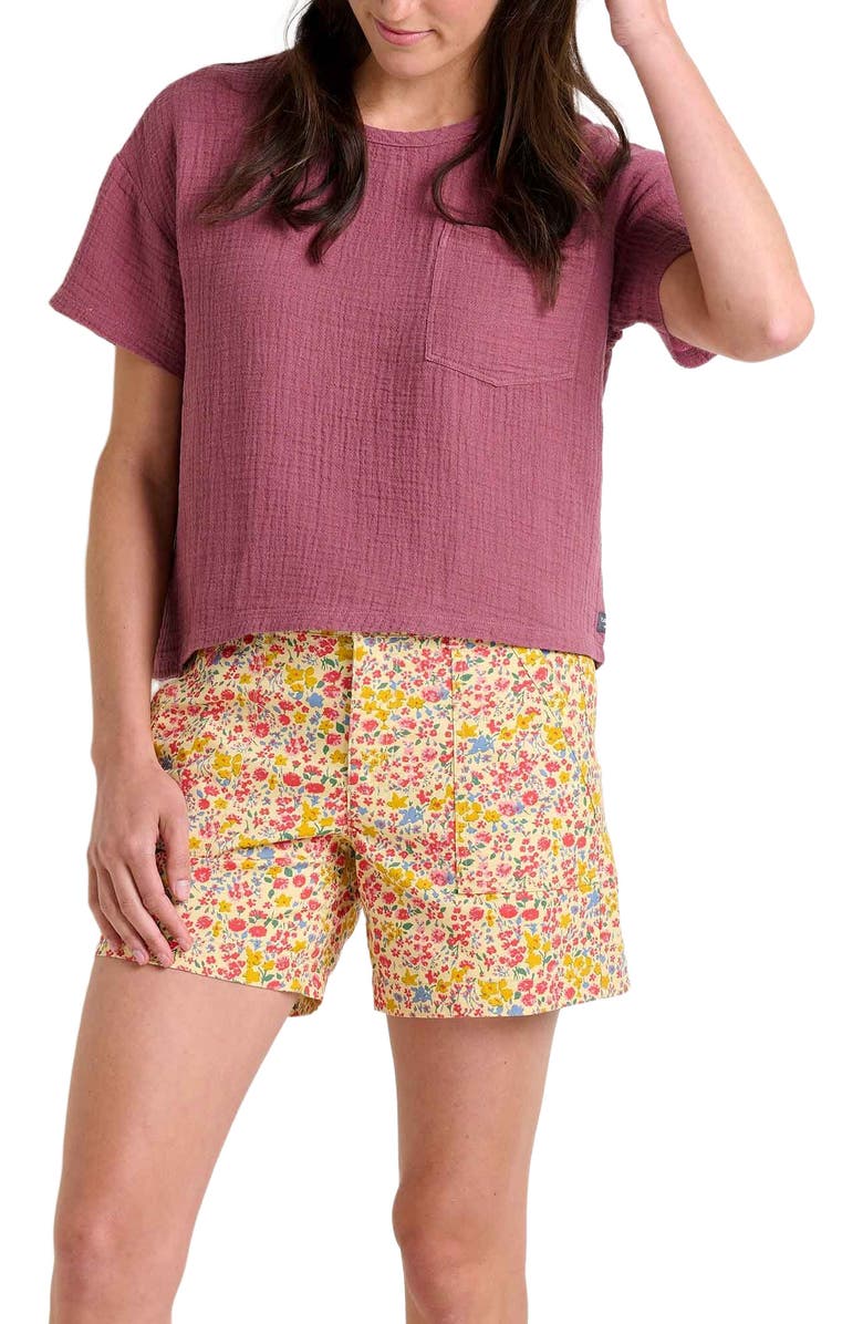 Toad & Co Earthworks Camp Short, Alternate, color, Straw Ditsy Print