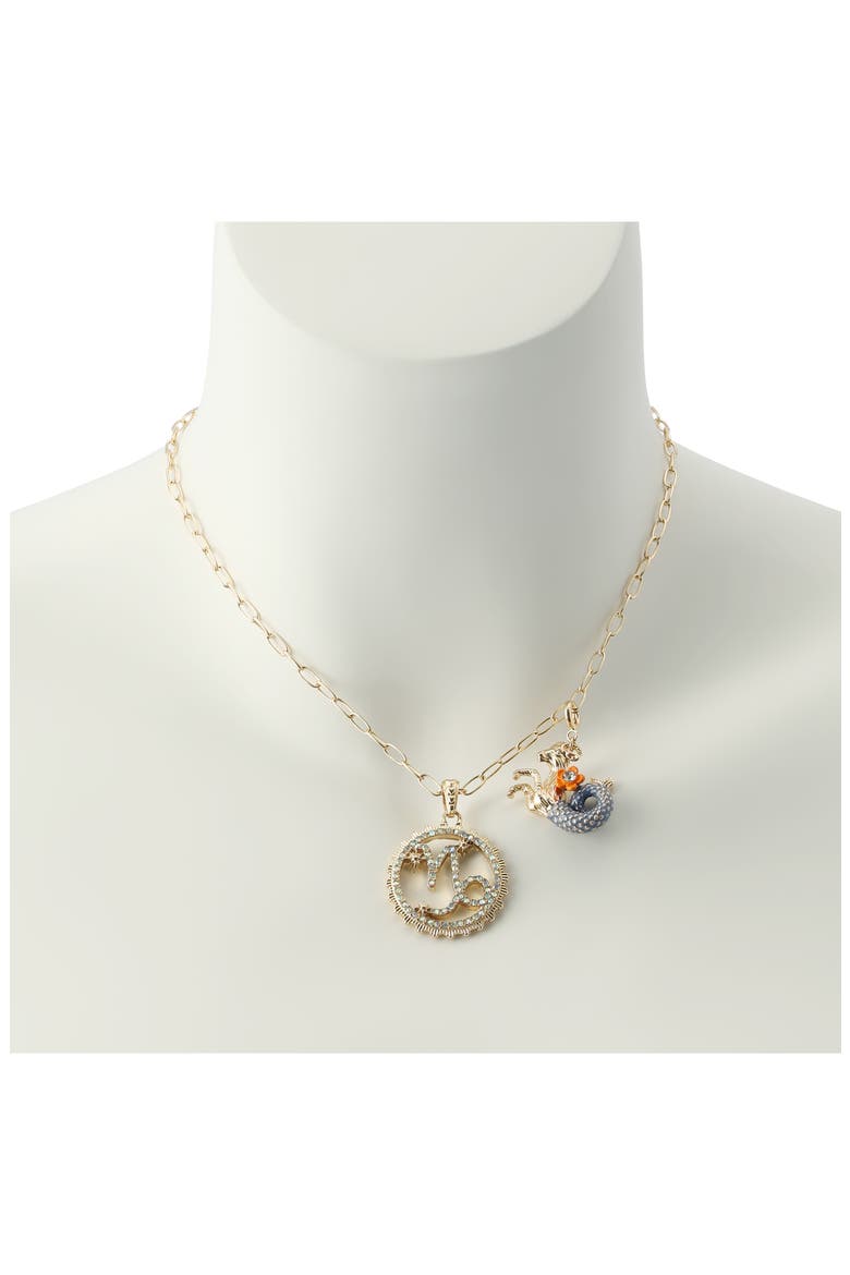 Gemini Charm Pendant Necklace, Alternate, color, BLUE-CAPRICORN