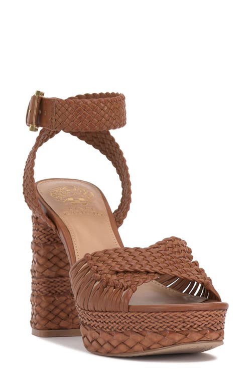 Vince Camuto Pessa Ankle Strap Platform Sandal In Caramello