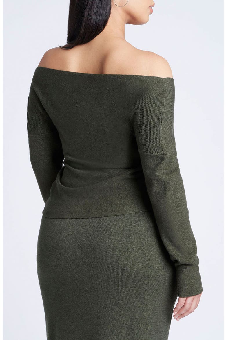 Wrap Front Cropped Sweater, Alternate, color, GREEN JACKET HEATHER