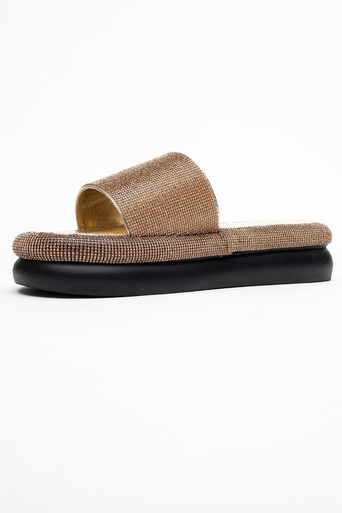 Prologue Shoes Oeste Rhinestone Platform Sandal, Alternate, color, Gold Faux Leather