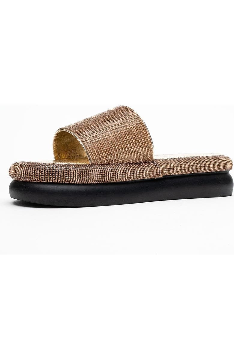 Prologue Shoes Oeste Rhinestone Platform Sandal, Alternate, color, Gold Faux Leather