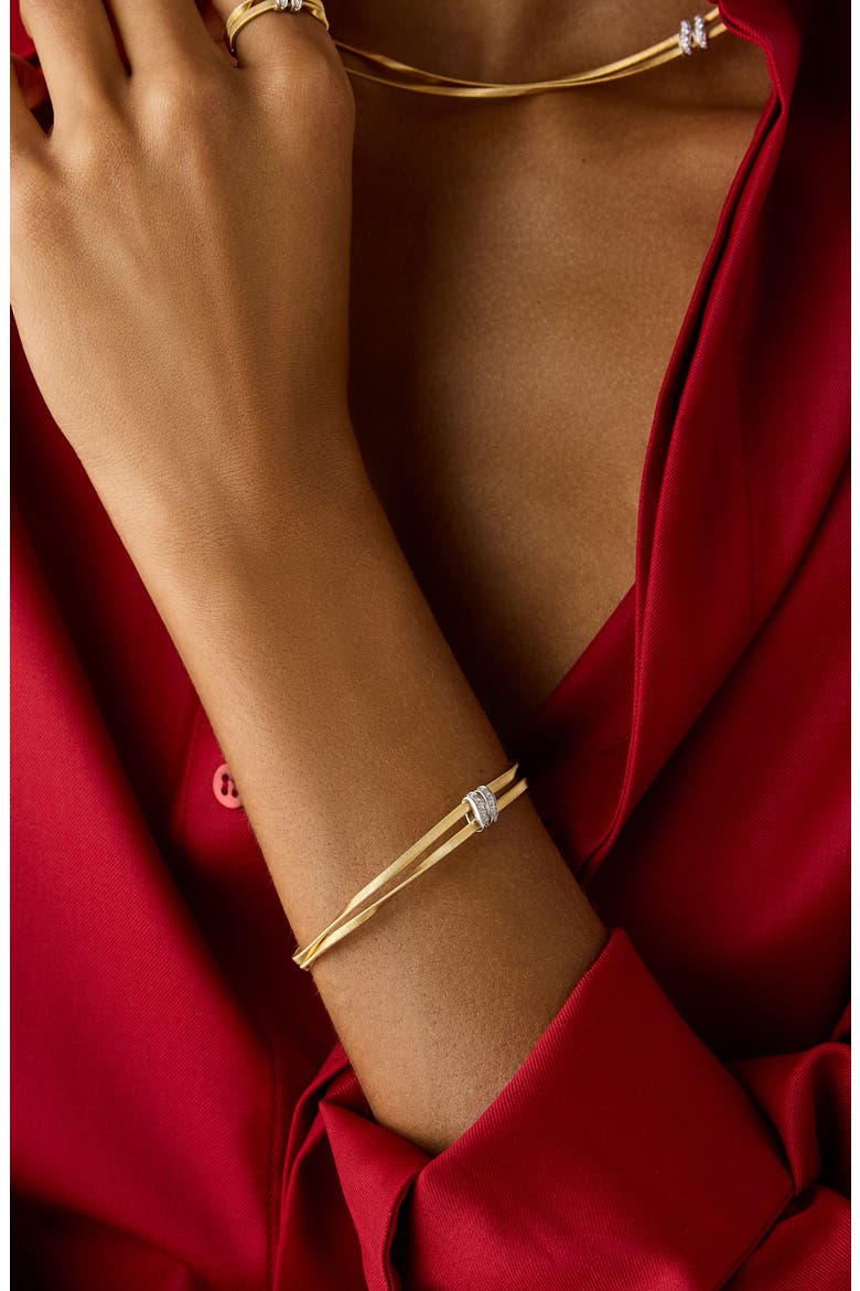 Marrakech 18k Gold Diamond Bangle, Alternate, color, YELLOW/WHITE GOLD