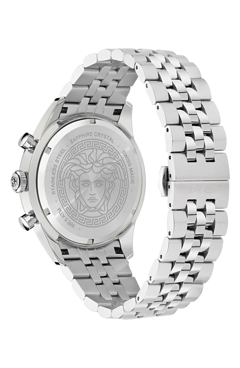 Versace Master Chronograph Bracelet Watch, 44mm, Alternate, color, Stainless Steel
