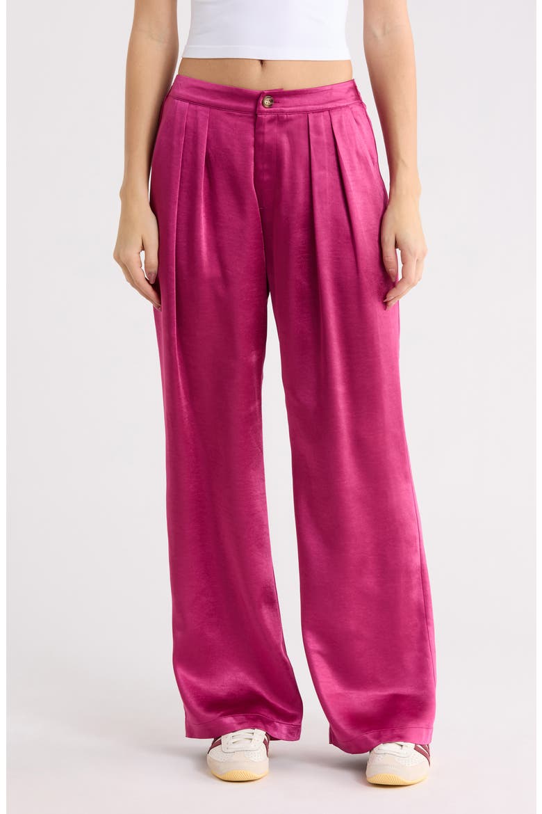 Satin Wide Leg Pants, Main, color, FUCHSIA