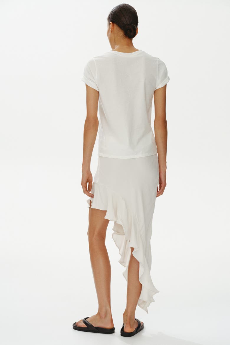 Flounce-trimmed Viscose Skirt, Alternate, color, Cream