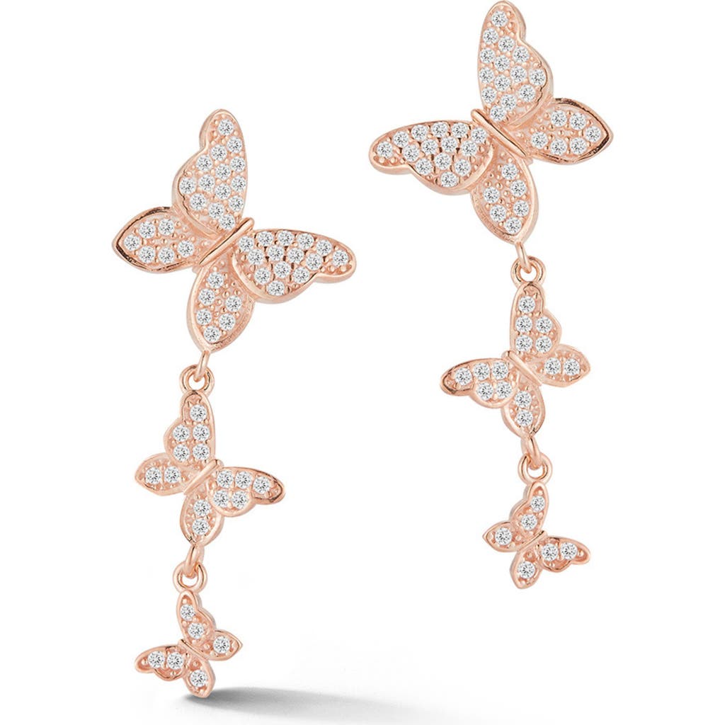 Sphera Milano Cubic Zirconia Butterfly Drop Earrings In Gold