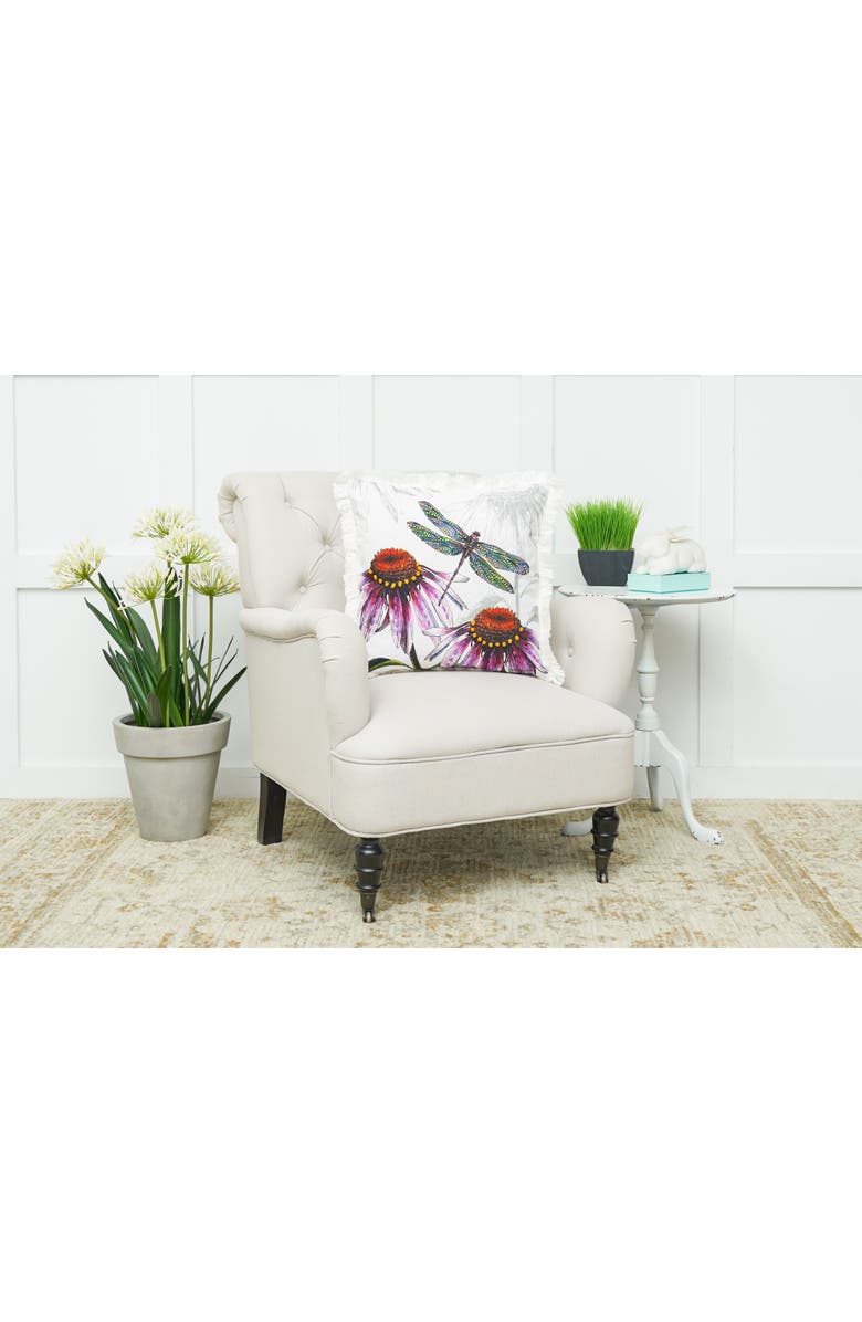 C&F Home Botanical Dragonfly HD Printed Spring Accent Throw Pillow 18" x 18", Alternate, color, White