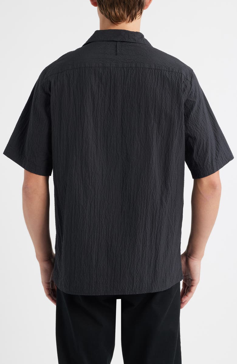 NN07 Julio 5721 Cotton Seersucker Camp Shirt, Alternate, color, Black