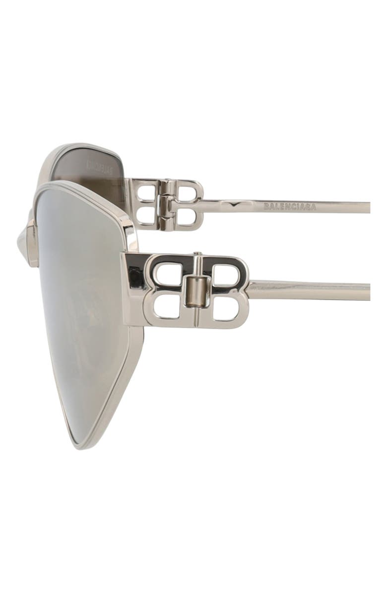 Balenciaga 65mm Cat Eye Sunglasses, Alternate, color, Silver Silver Silver