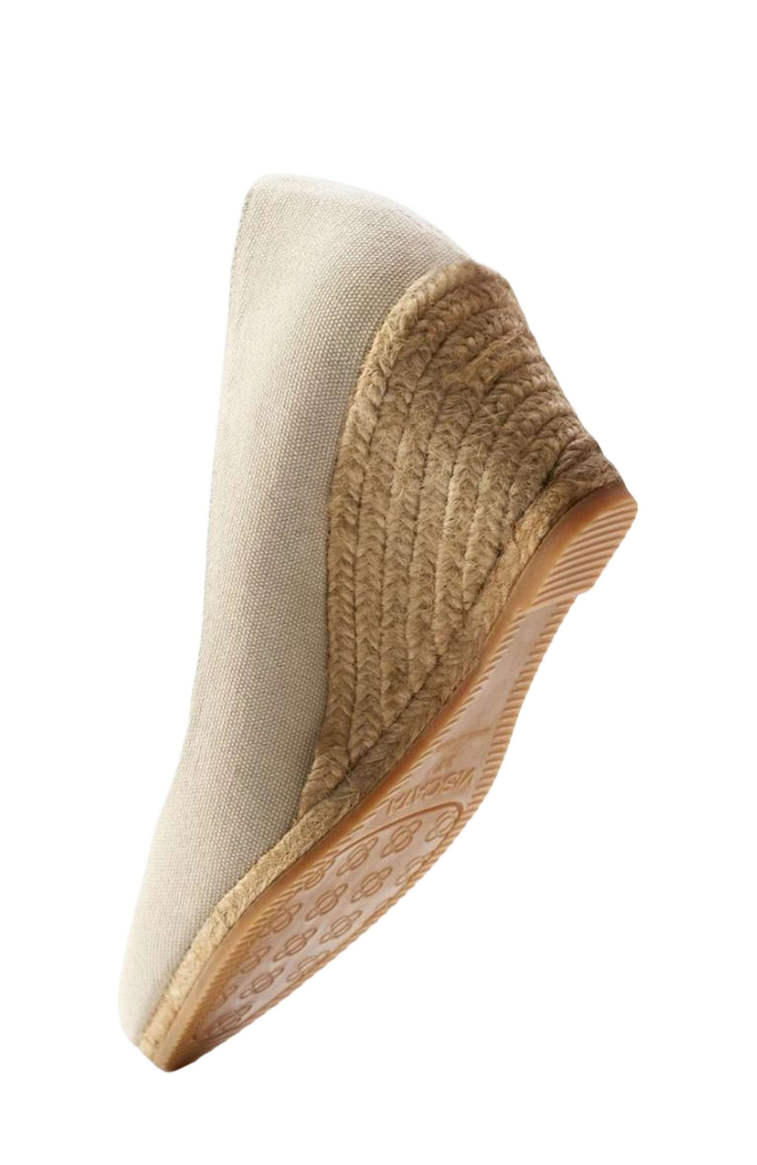 Roses Canvas V Cut Espadrille Wedges, Alternate, color, Beige