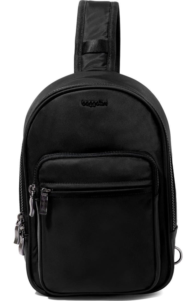 BAGGALLINI Waverly Sling Bag, Main, color, Black Twill