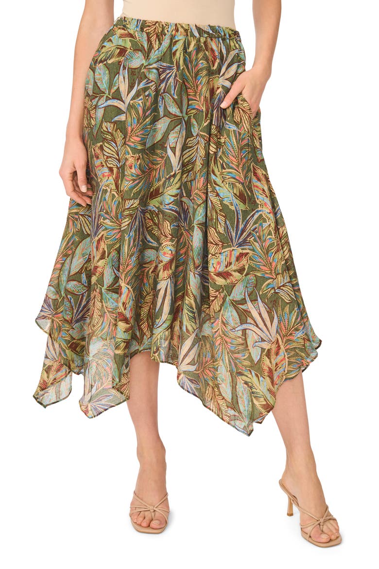 Elastic Waist Midi Skirt, Alternate, color, CLOVER-301