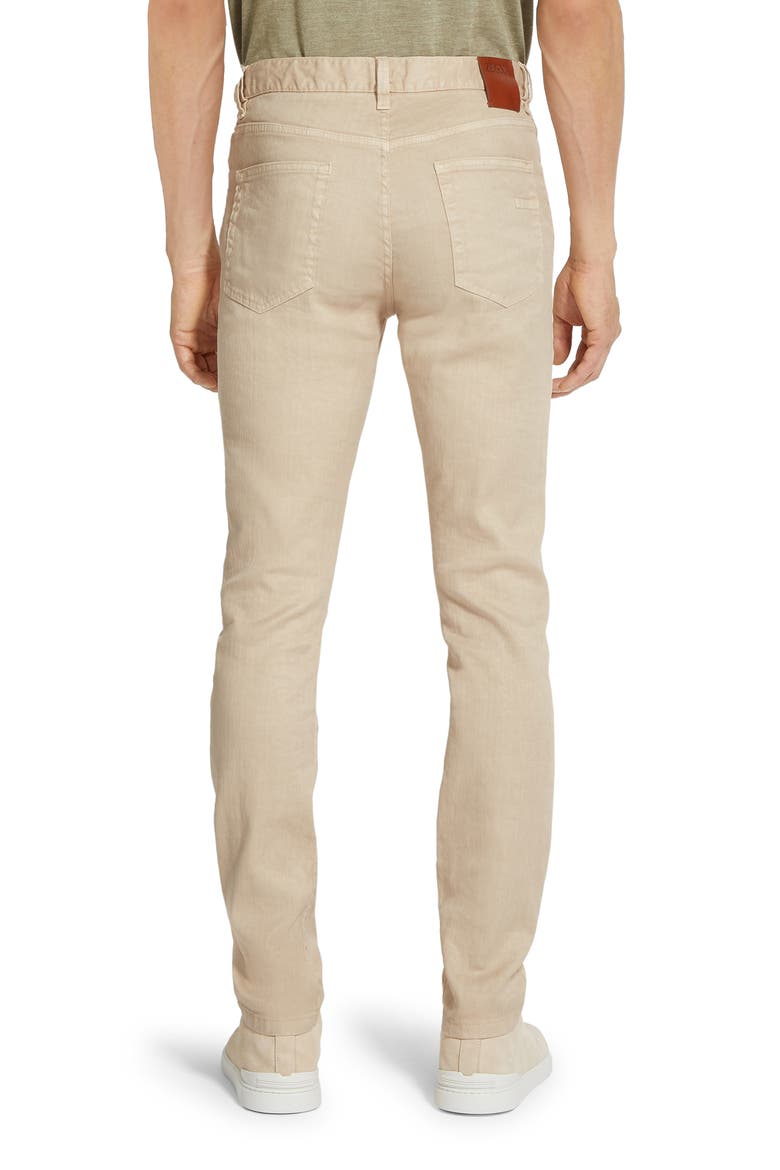 Roccia Linen & Cotton Stretch Twill Slim Fit Jeans, Alternate, color, IUTA BEIGE