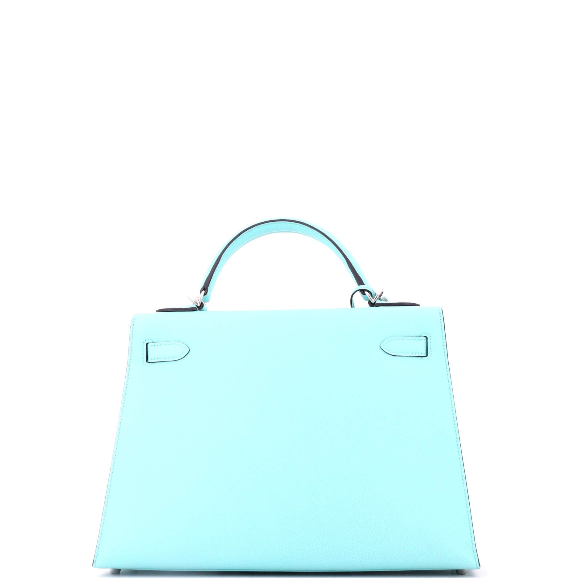 Kelly Handbag Blue Epsom with Palladium Hardware 32, Alternate, color, Blue