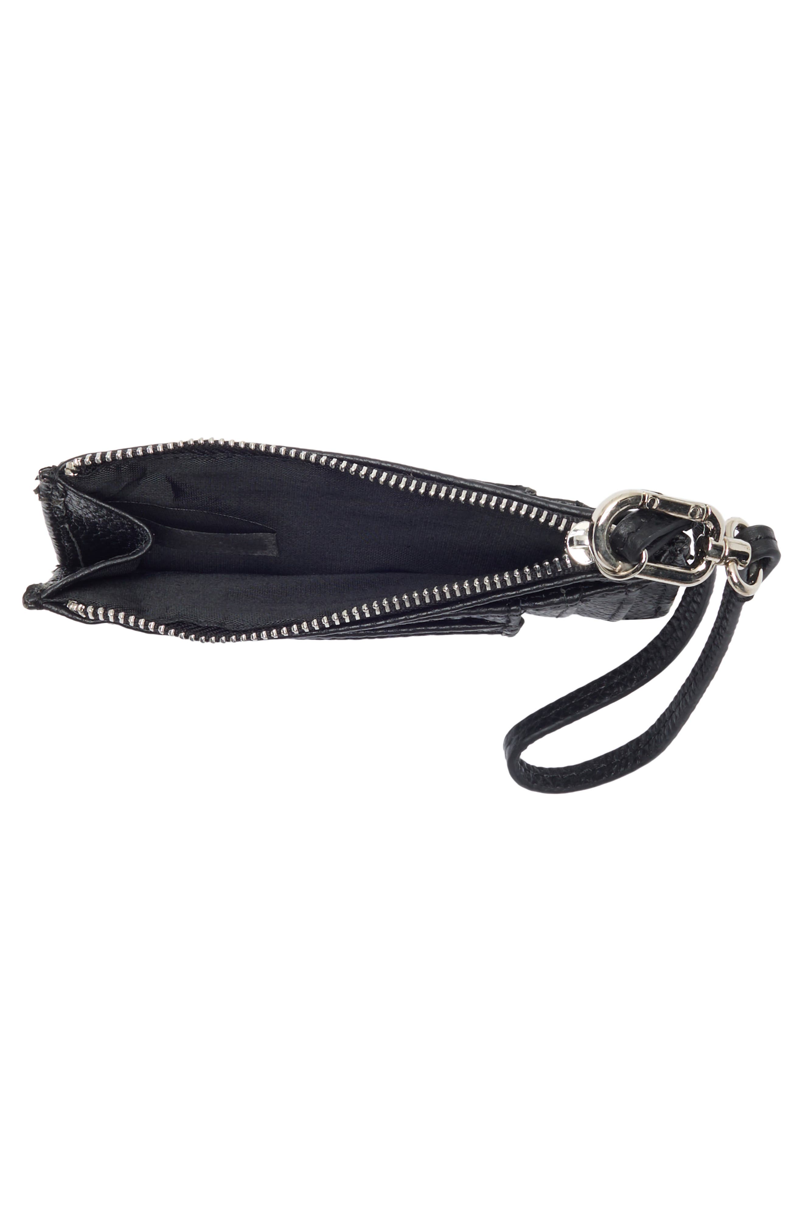 Paris Leather Card Case, Alternate, color, BLACK