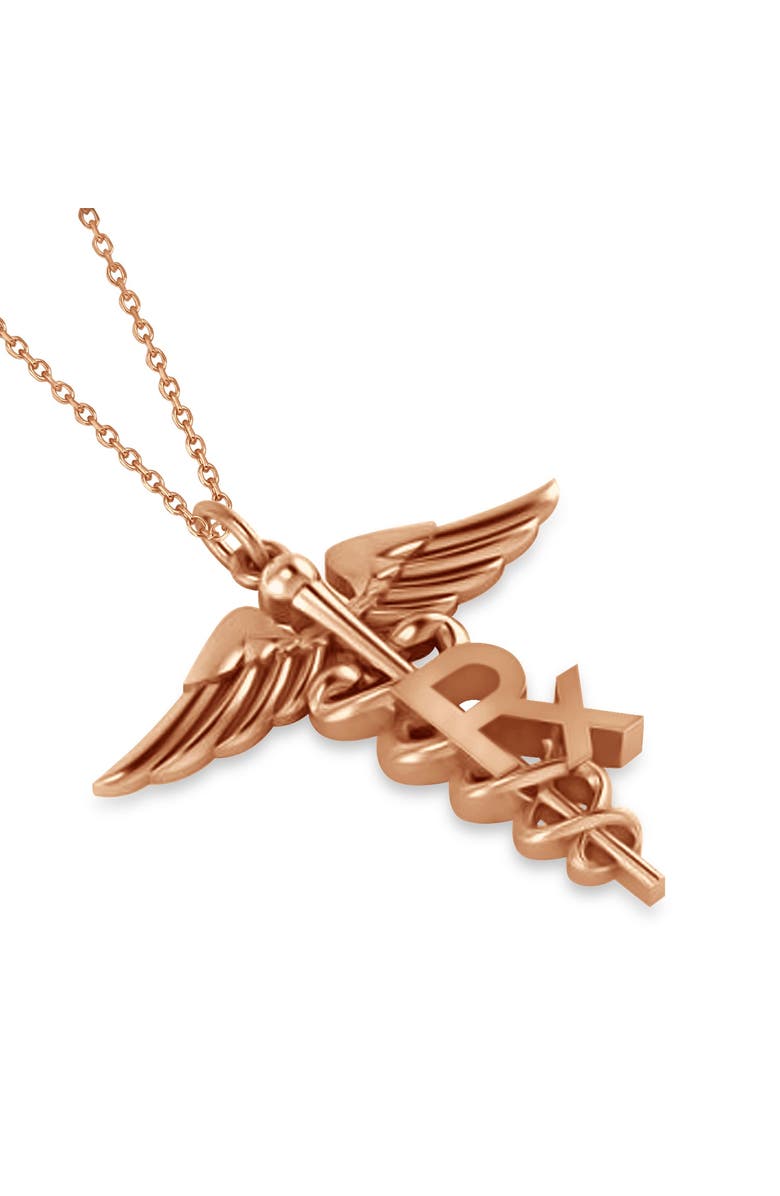 ALLUREZ Medical RX Pharmacy Symbol Pendant Necklace 14k, Alternate, color, 