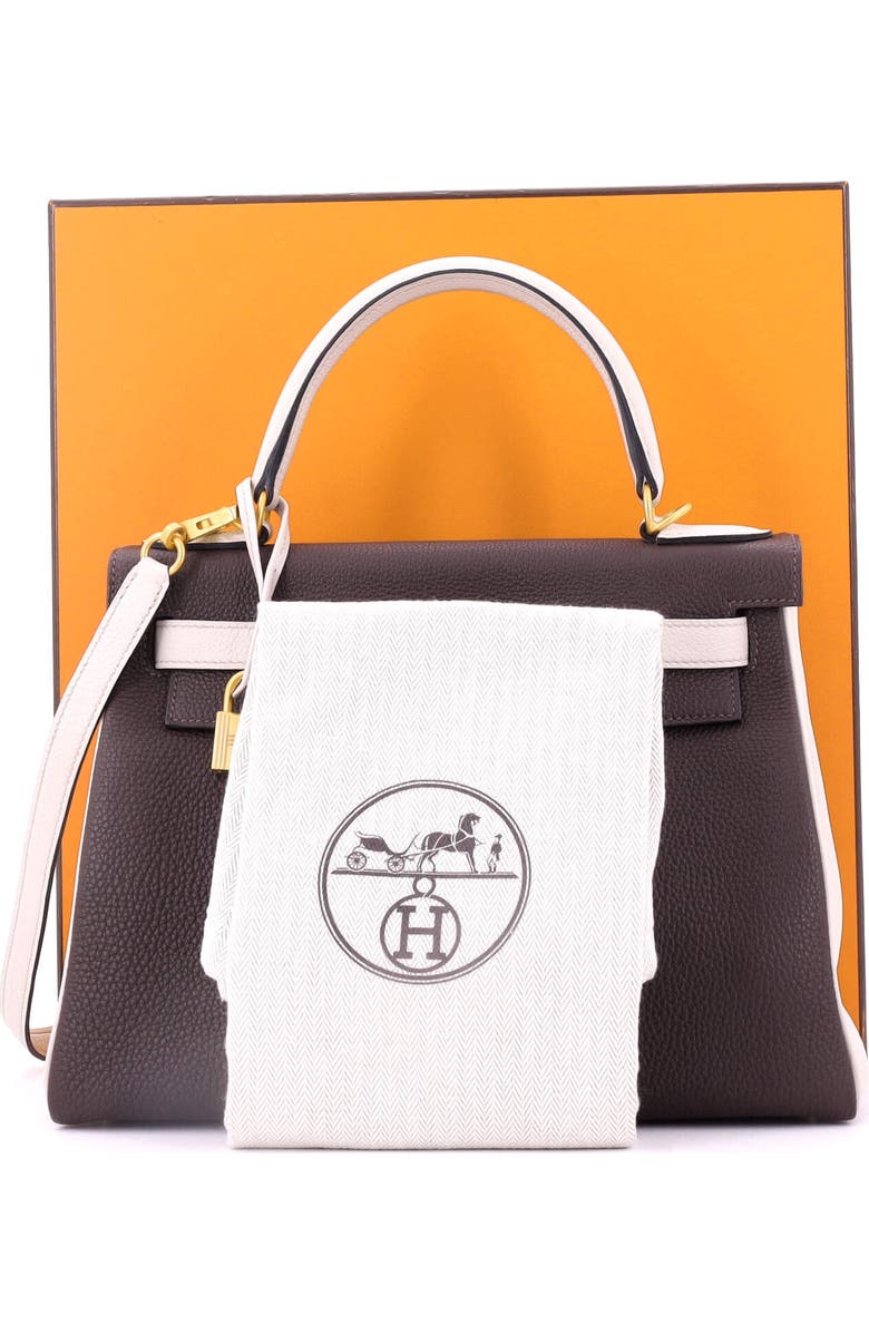 Pre-Owned Hermes Kelly Handbag Bicolor Togo with Brushed Gold Hardware 28, Alternate, color, Bicolor - Chocolat/Beton
