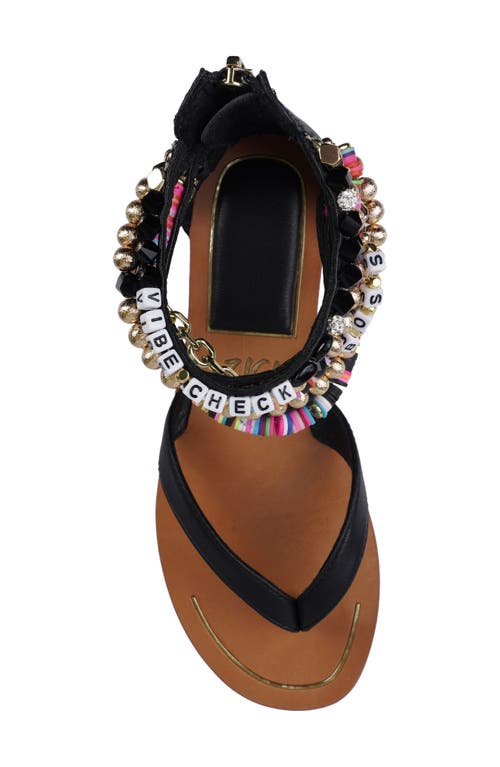 Zigi Fabulosa Beaded Ankle Cuff Sandal In Black