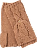 Ralph Lauren Cable Knit Pop Top Mittens