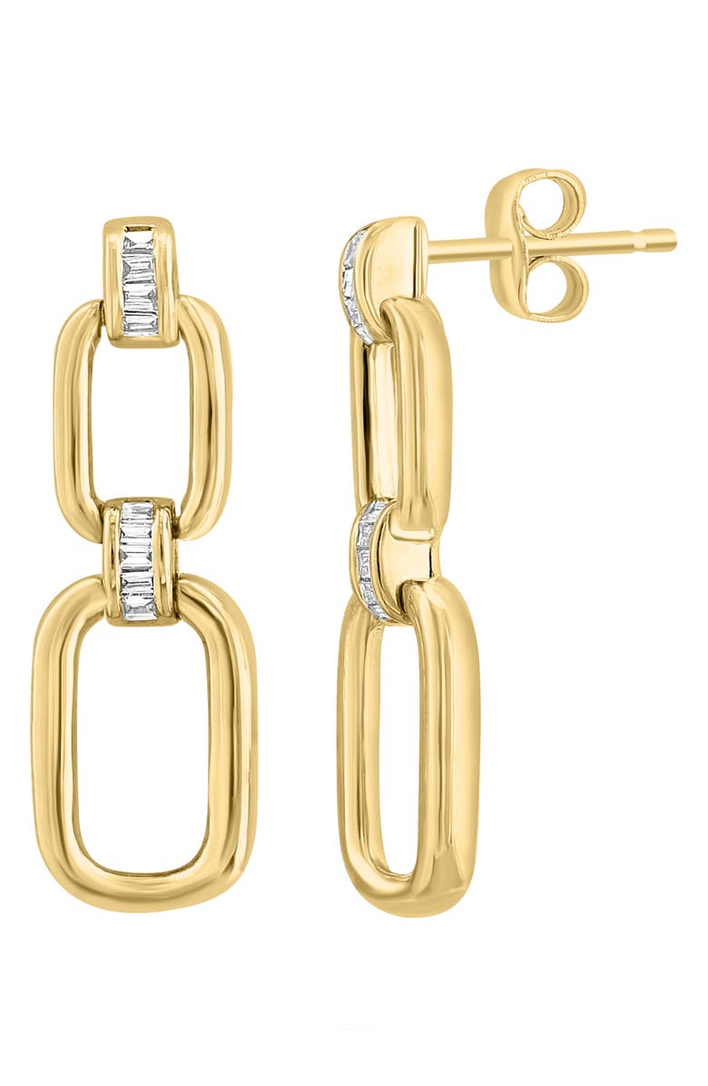 EFFY Diamond Chain Link Drop Earrings, Main, color, Gold/White