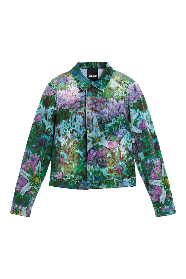 Floral Trucker Jacket, Alternate, color, MEDIUM BLUE