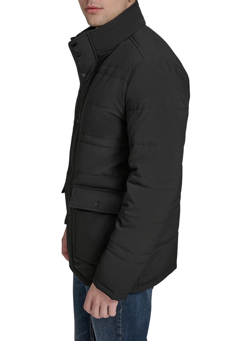 Stretch Crinkle Quilted Jacket, Alternate, color, BLACK