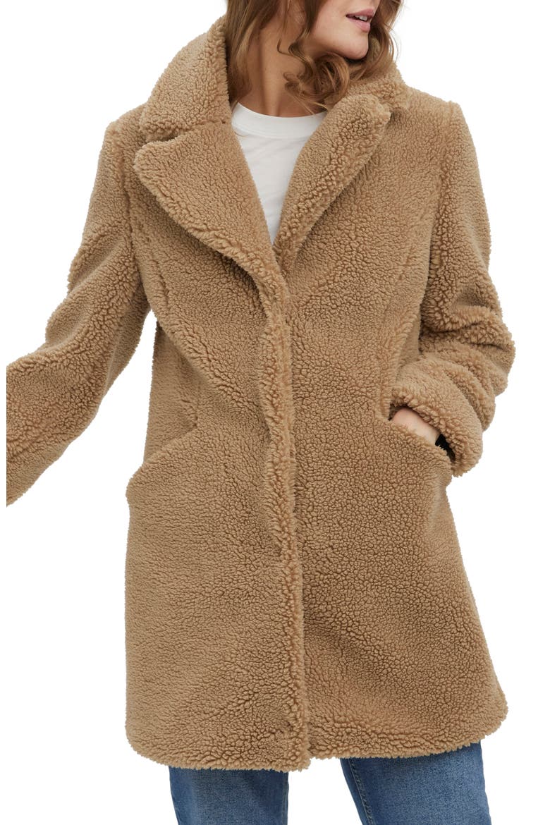 Donna Faux Fur Teddy Jacket, Main, color, TIGERS EYE