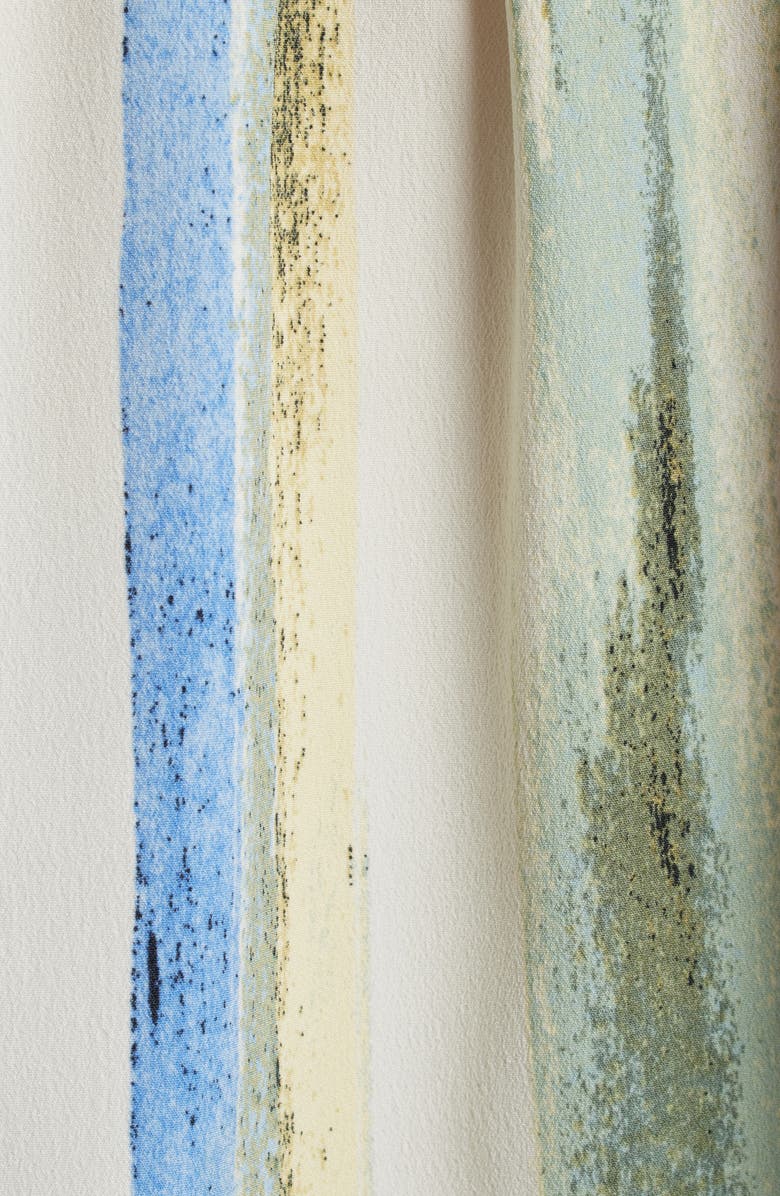 AK ANNE KLEIN Stripe V-Neck Top, Alternate, color, White Dove Multi