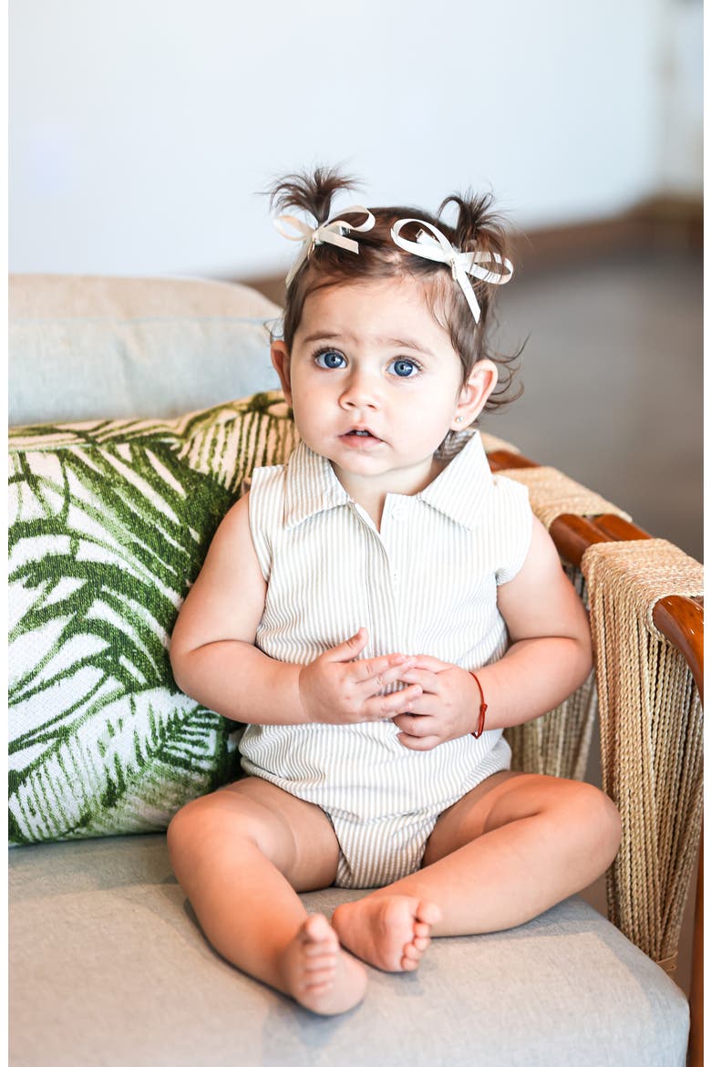 Kids' Seersucker Bodysuit, Alternate, color, TAN
