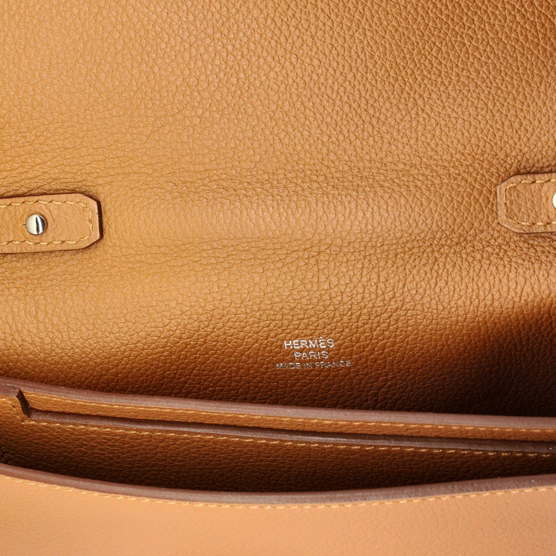 Pre-Owned Hermes H Passant Clutch Shoulder Bag Evercolor, Alternate, color, Gold