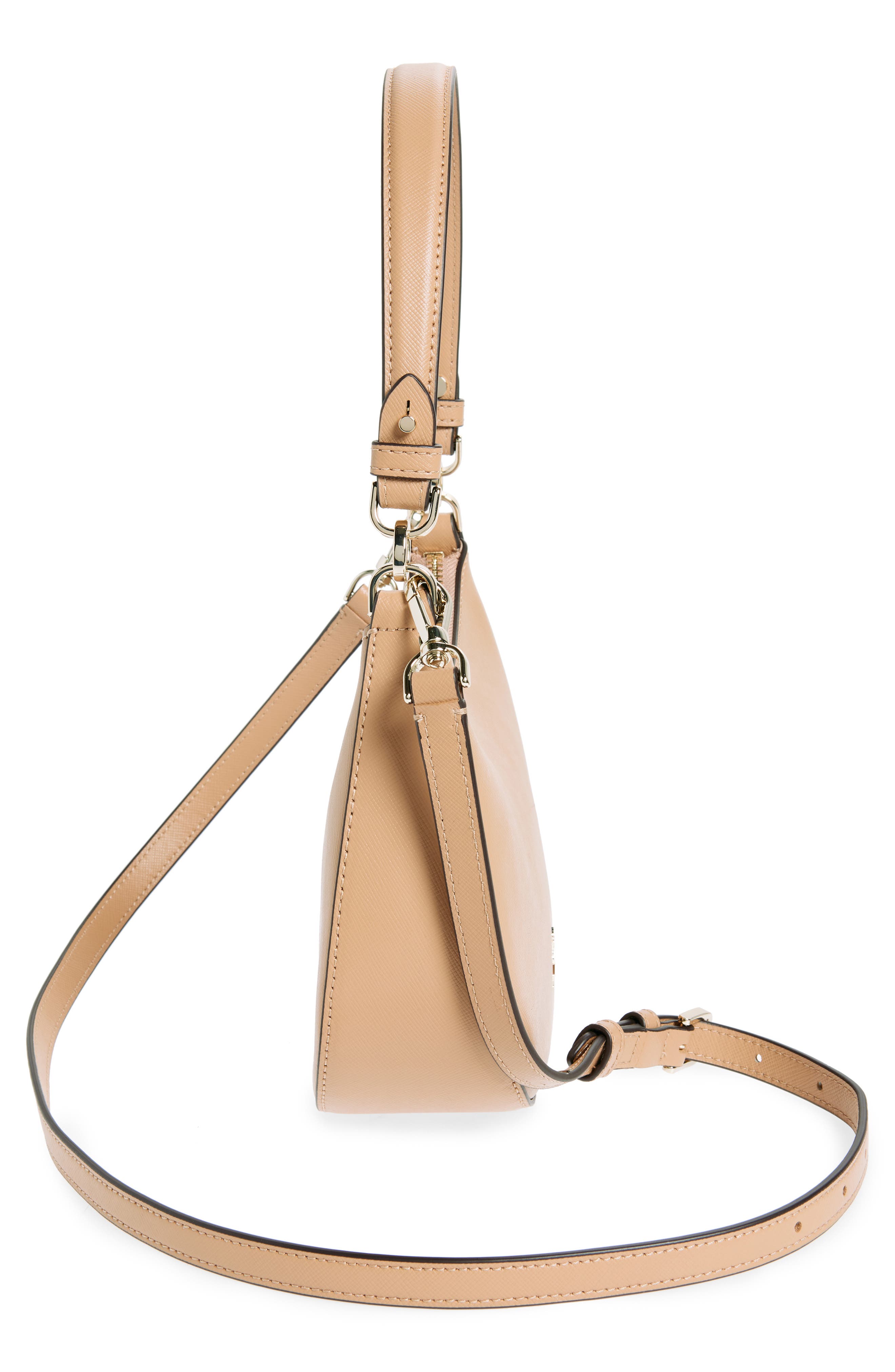 Kate Spade New York leather convertible shoulder bag, Alternate, color, Light Fawn