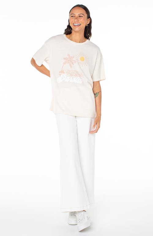 Roxy Paraiso Oversize Cotton Graphic T-shirt In Pink Champagne