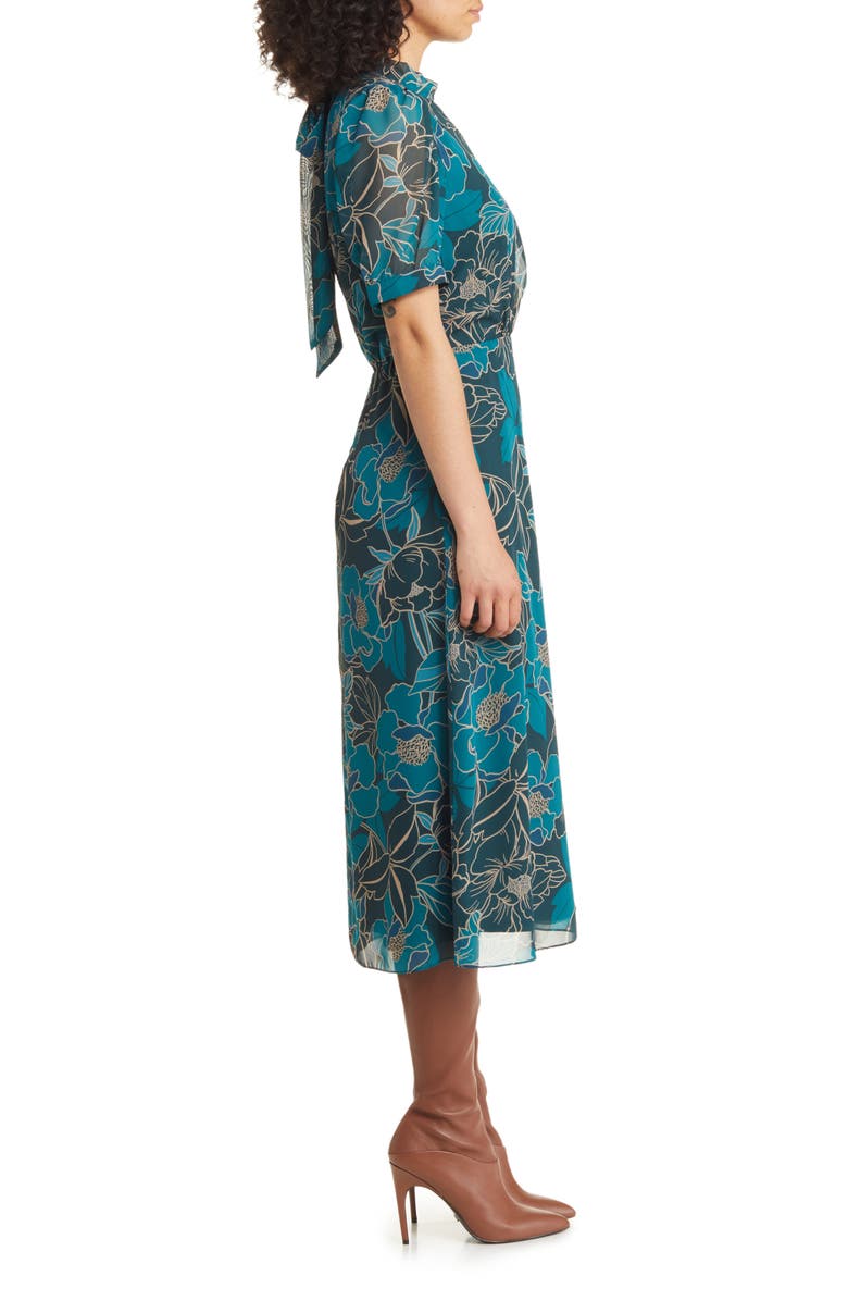 Julia Jordan Floral Midi Dress, Alternate, color, 