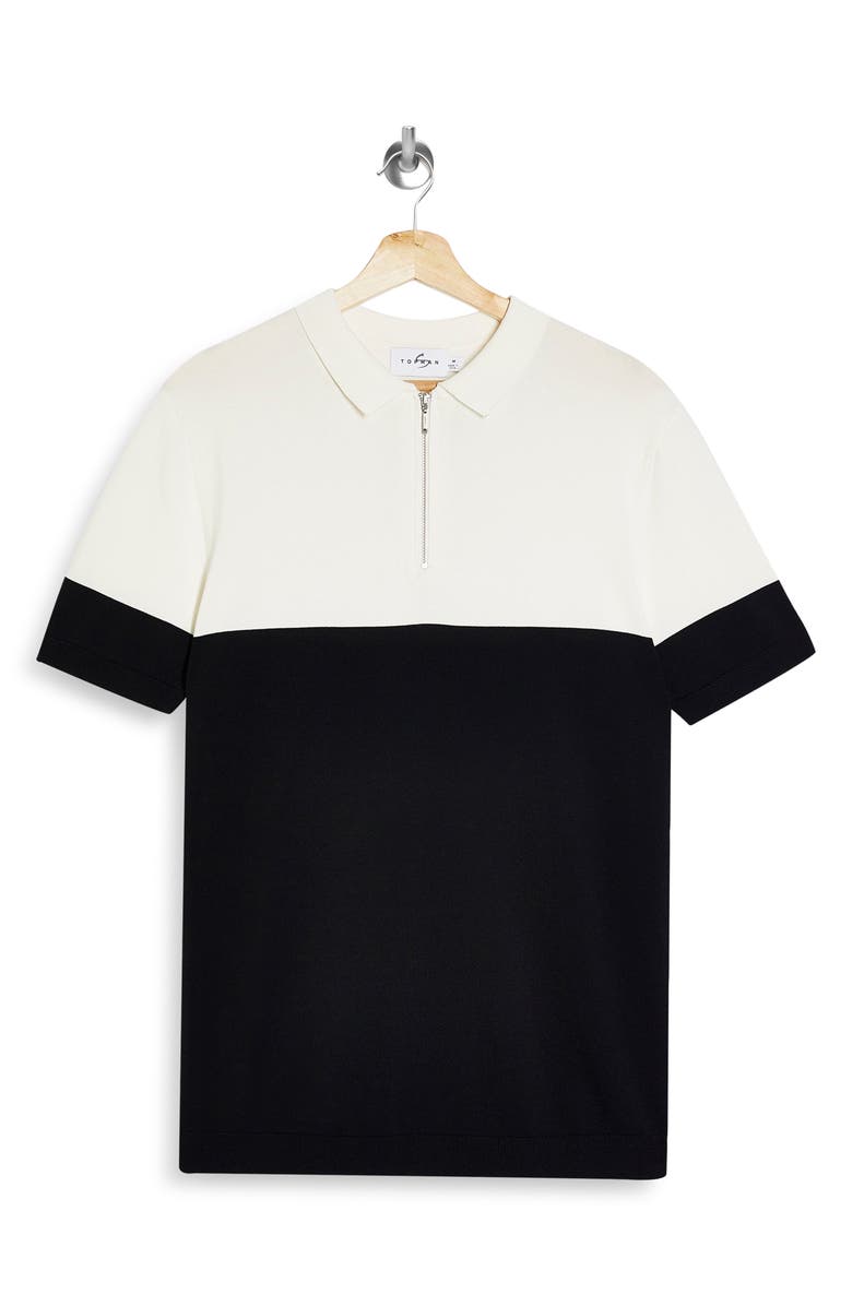 Topman Colorblock Polo Sweater, Alternate, color,