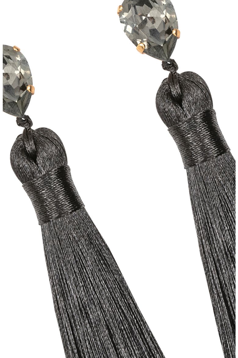 Francine Silk Tassel Drop Earrings, Alternate, color, BLACK DIAMOND