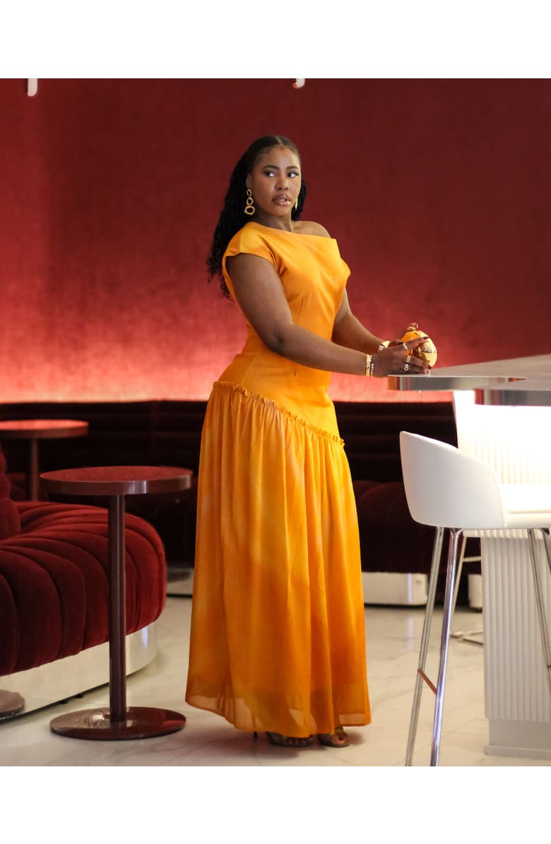 RICHANTEE Asymmetric Maxi Dress, Alternate, color, Orange