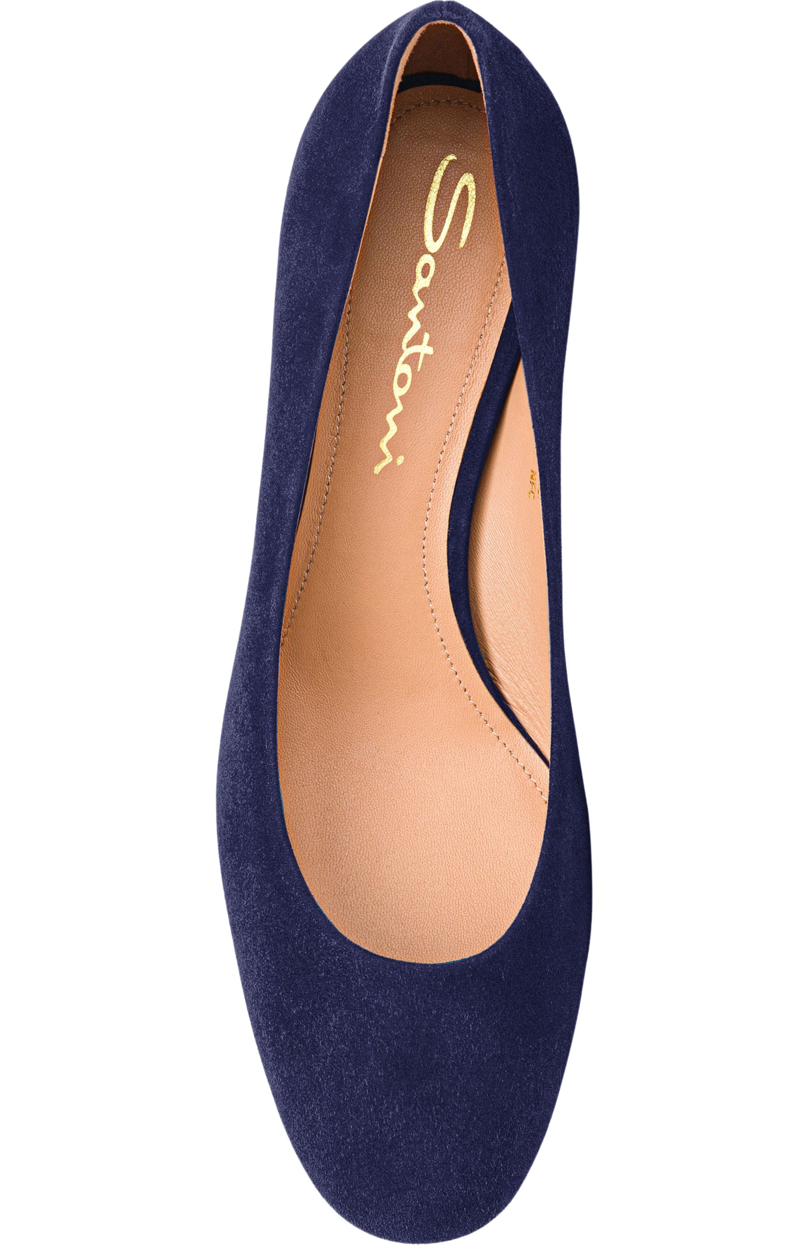 Santoni Women's  suede low-heel pump, Alternate, color, Blue