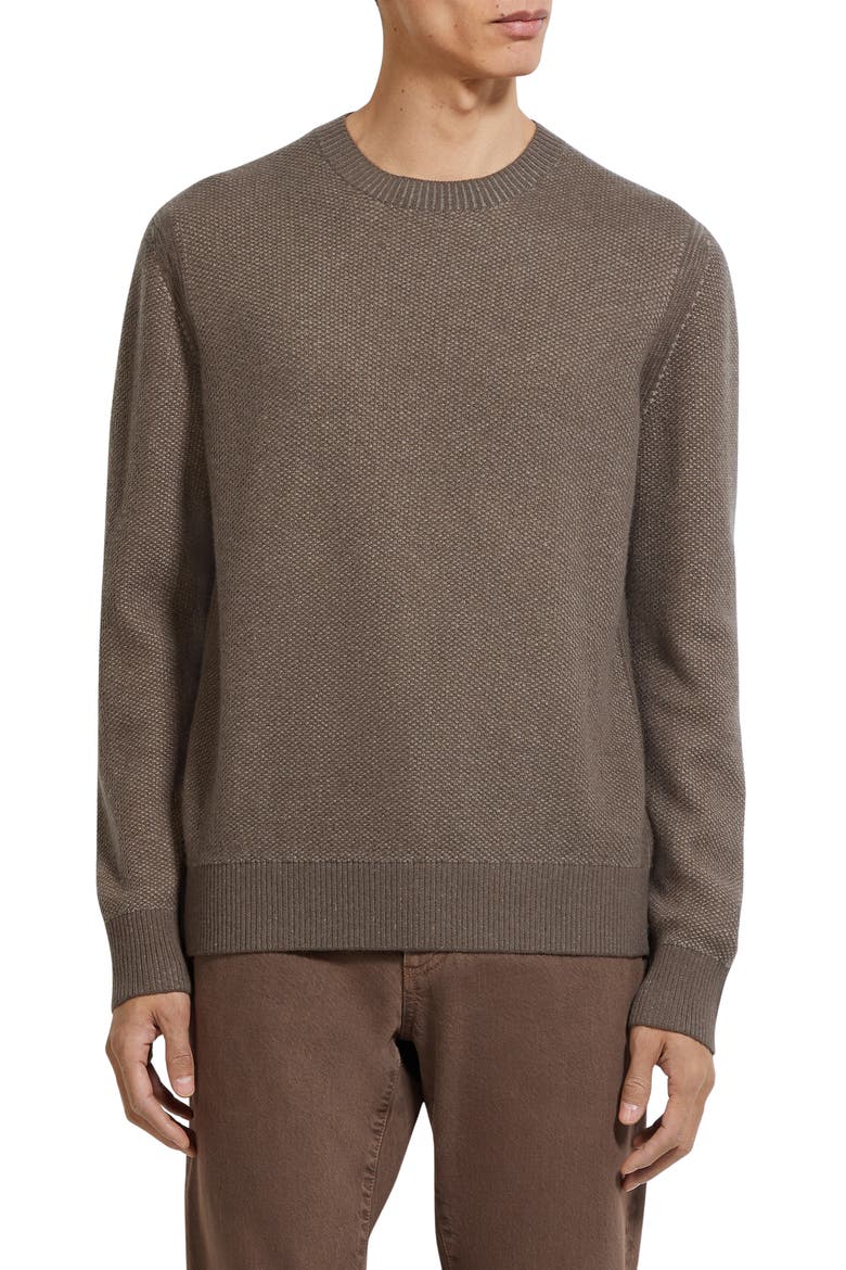 Oasi Seed Stitch Cashmere Sweater, Main, color, BROWN