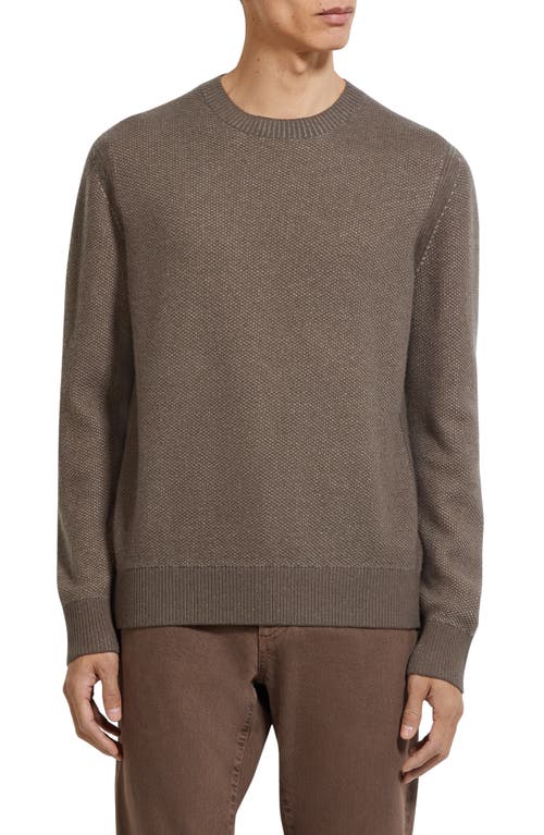 Zegna Oasi Seed Stitch Cashmere Sweater In Brown