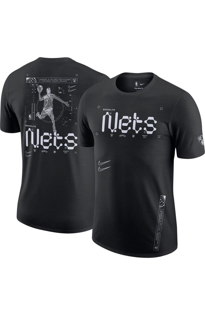 Nike Men's Nike Black Brooklyn Nets Courtside Air Traffic Control Max90 T-Shirt, Main, color, Black