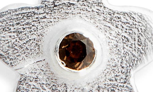 Shana Cave Small Flower Stud Earrings In Smoky Quartz