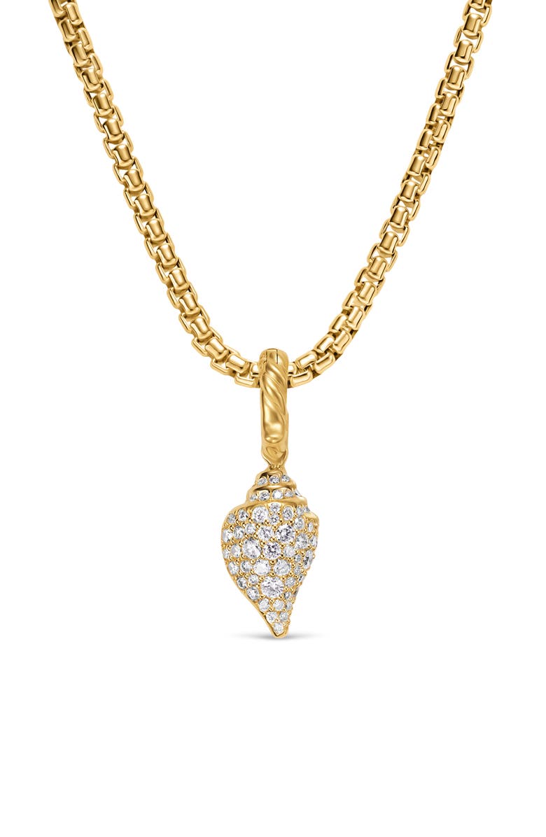 David Yurman Pavé Diamond Shell Amulet in 18K Gold, Alternate, color, Gold