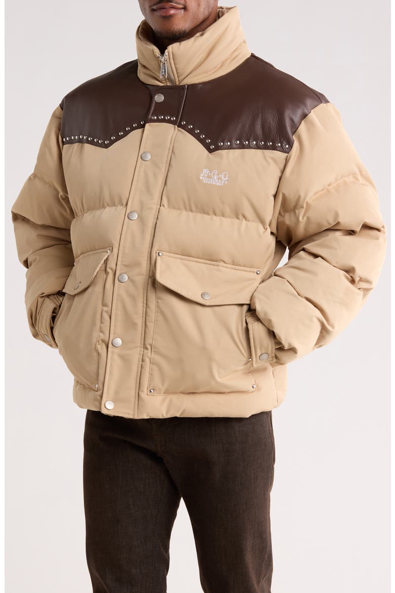 Western Down Puffer Jacket, Alternate, color, TAN