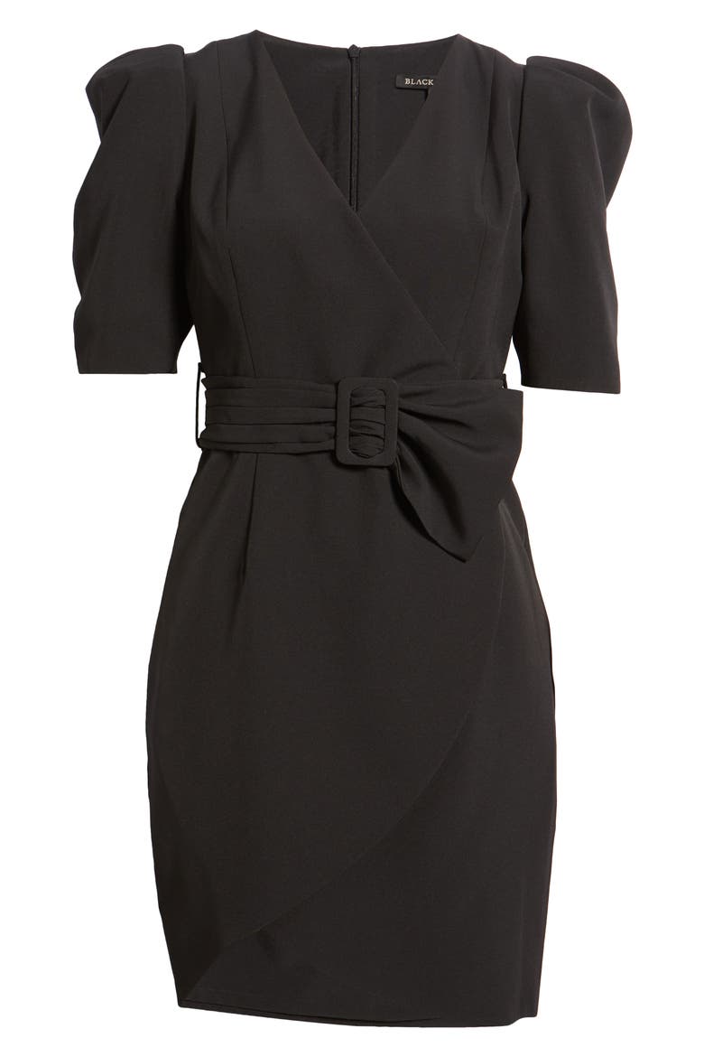 Maricopa Puff Sleeve Cocktail Dress, Alternate, color, BLACK