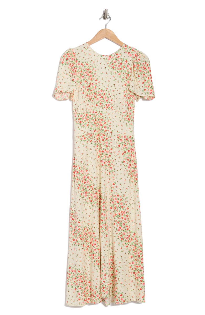 AFRM LOS ANGELES AFRM Jamie Print Open Back Short Sleeve Dress, Alternate, color, Cascade Ditsy