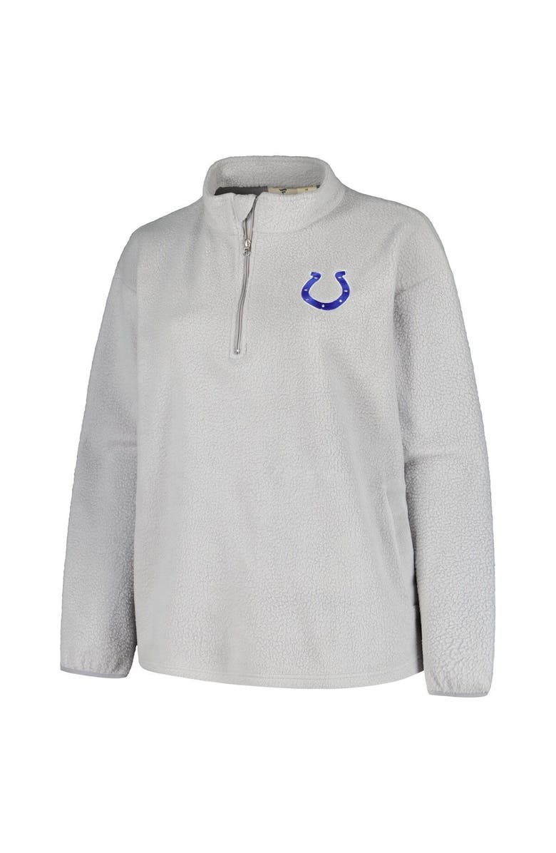 PROFILE Women's Profile Gray Indianapolis Colts Plus Size Sherpa Quarter-Zip Jacket, Alternate, color, 
