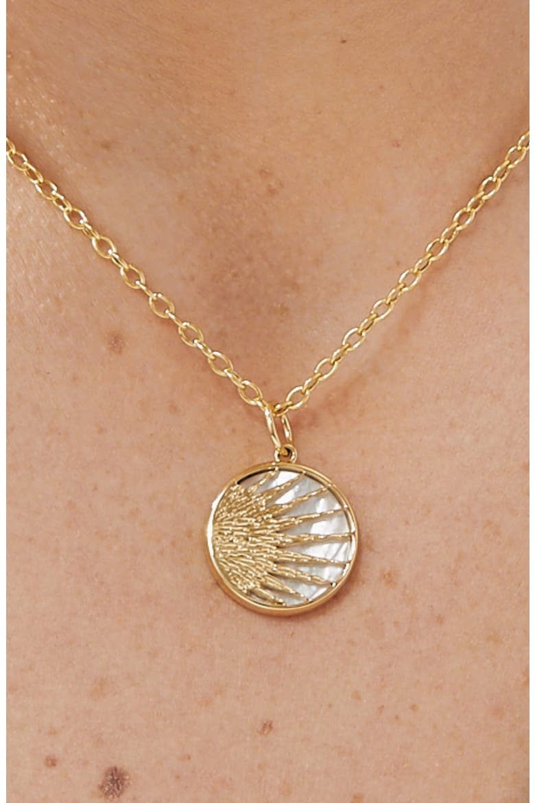 Rising Sun Charm, Alternate, color, Mother of Pearl