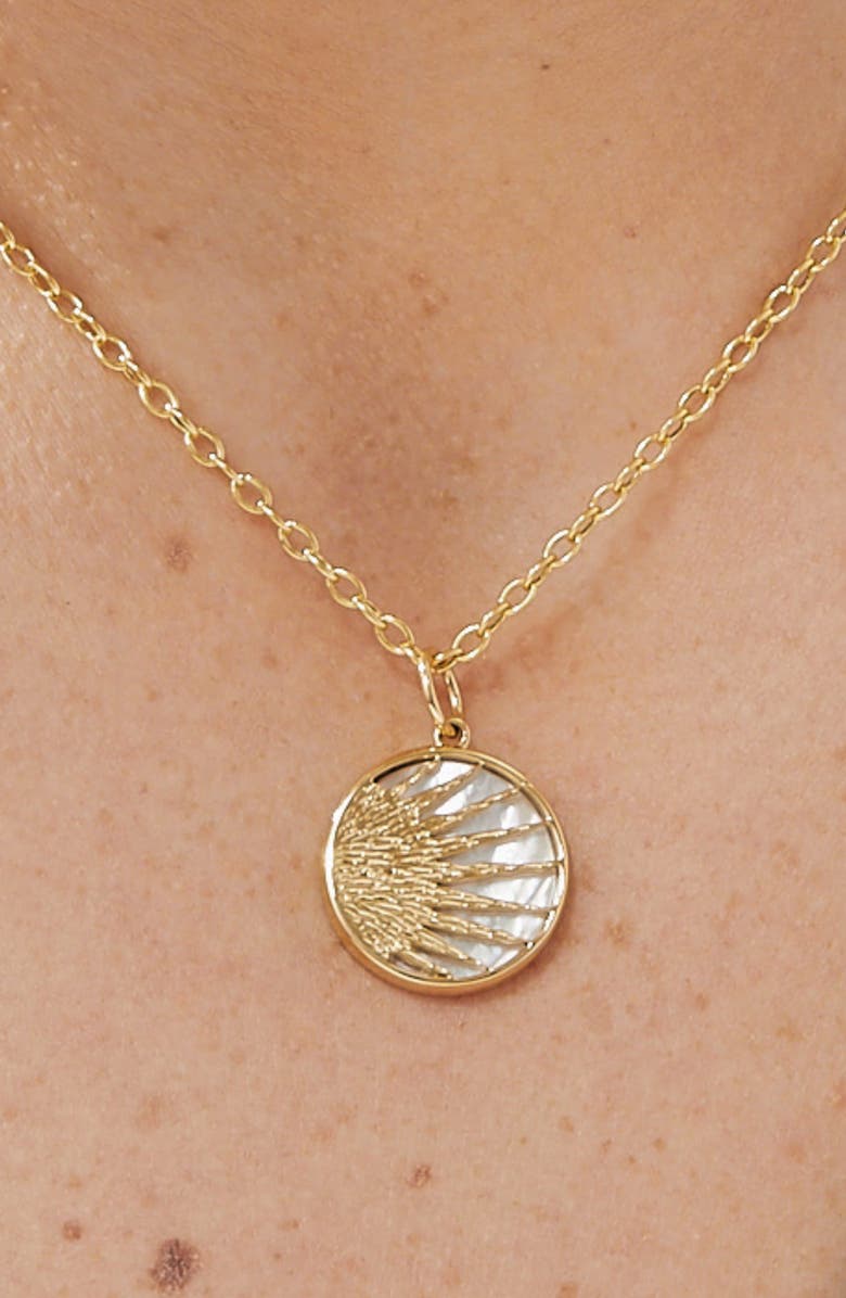 SYNA Rising Sun Charm, Alternate, color, Mother Of Pearl